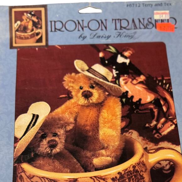Vintage 1992 Daisy Kingdom "Terry and Tex" Iron-On Transfer - Picture 5 of 6